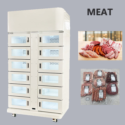 24 часа охлаждения холодильный шкафчик торговый автомат для мяса с QR-кодом сканера